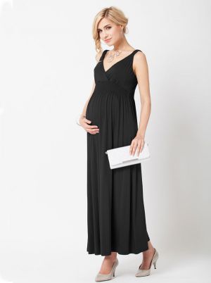 Angel Maternity Maternity Maxi Dress in Black.jpg